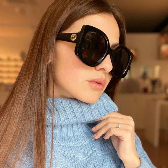 NEW GUCCI GG1257S 001 WOMEN'S SUNGLASSES BLACK GUCCI - Picture 2 of 7